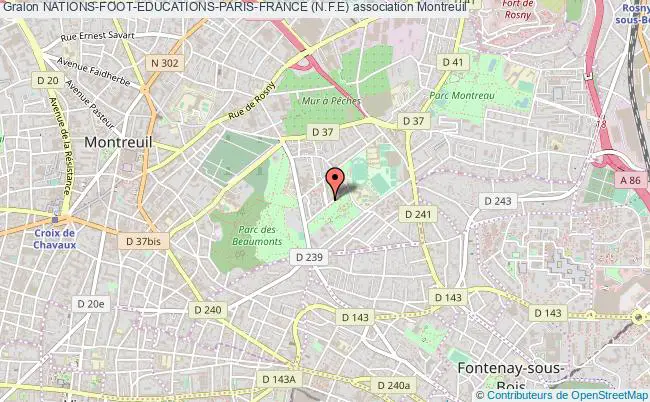 plan association Nations-foot-educations-paris-france (n.f.e) Montreuil