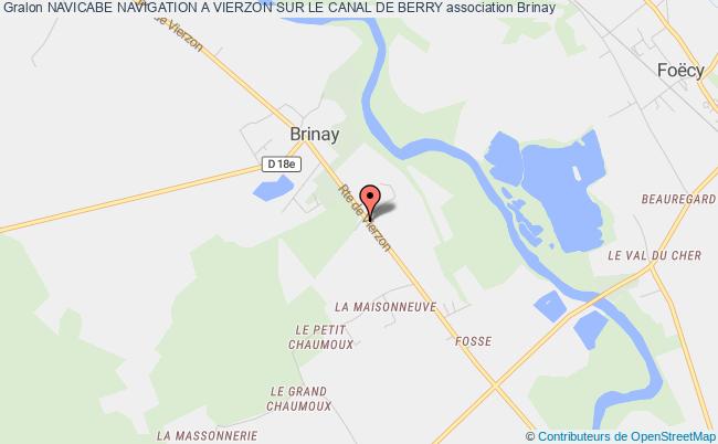 plan association Navicabe Navigation A Vierzon Sur Le Canal De Berry Brinay