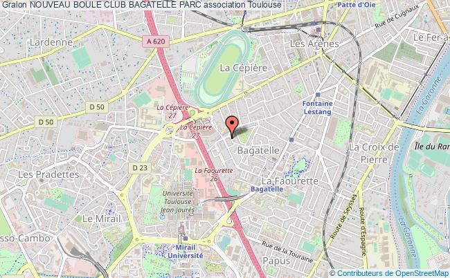 plan association Nouveau Boule Club Bagatelle Parc Toulouse