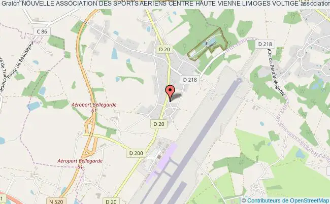 plan association Nouvelle Association Des Sports Aeriens Centre Haute Vienne Limoges Voltige Limoges