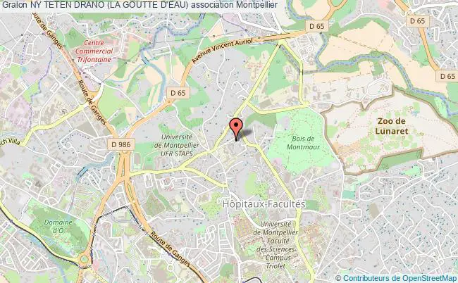 plan association Ny Teten Drano (la Goutte D'eau) Montpellier Cedex 5