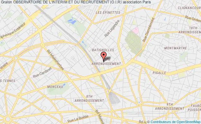 plan association Observatoire De L'interim Et Du Recrutement (o.i.r) Paris 17e