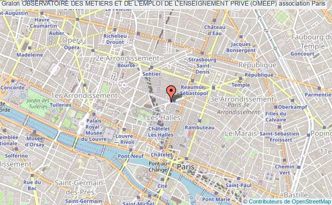 plan association Observatoire Des Metiers Et De L'emploi De L'enseignement Prive (omeep) Paris