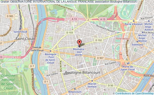 plan association Observatoire International De La Langue Francaise Boulogne-Billancourt