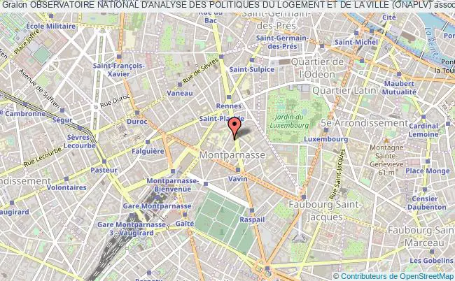 plan association Observatoire National D'analyse Des Politiques Du Logement Et De La Ville (onaplv) Paris