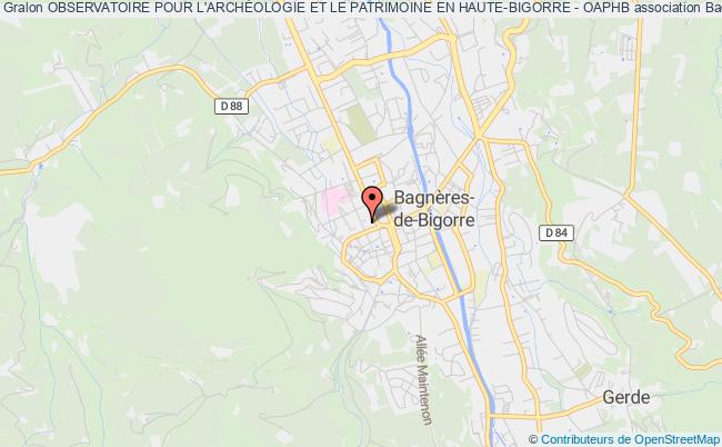 plan association Observatoire Pour L'archÉologie Et Le Patrimoine En Haute-bigorre - Oaphb Bagnères-de-Bigorre