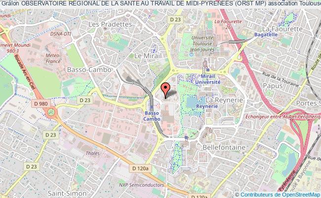 plan association Observatoire Regional De La Sante Au Travail De Midi-pyrenees (orst Mp) Toulouse Cedex 09