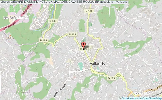 plan association Oeuvre D'assistance Aux Malades Cavasse Rouquier Vallauris