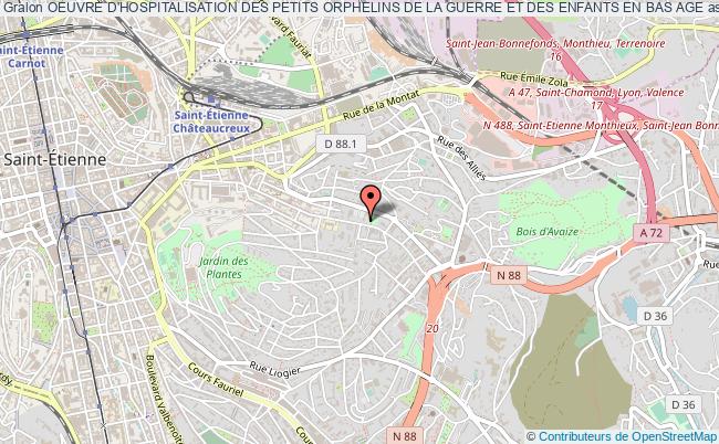 plan association Oeuvre D'hospitalisation Des Petits Orphelins De La Guerre Et Des Enfants En Bas Age Saint-Étienne