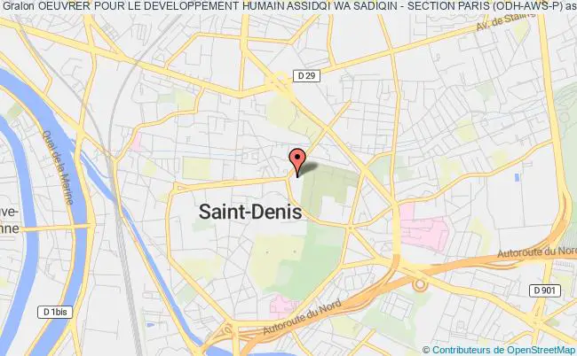 plan association Oeuvrer Pour Le Developpement Humain Assidqi Wa Sadiqin - Section Paris (odh-aws-p) Saint-Denis