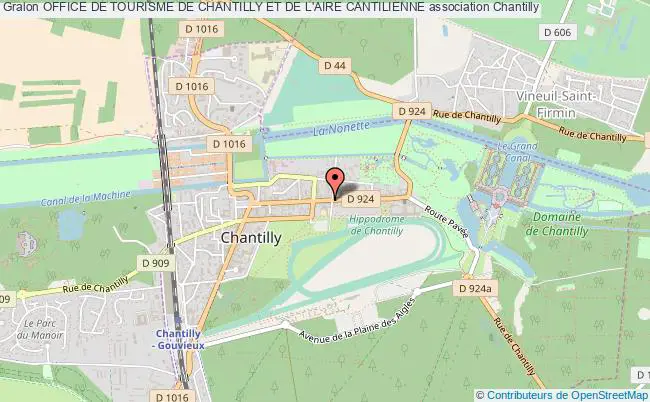 plan association Office De Tourisme De Chantilly Et De L'aire Cantilienne Chantilly