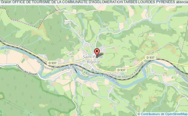 plan association Office De Tourisme De La Communaute D'agglomeration Tarbes Lourdes Pyrenees Saint-Pé-de-Bigorre
