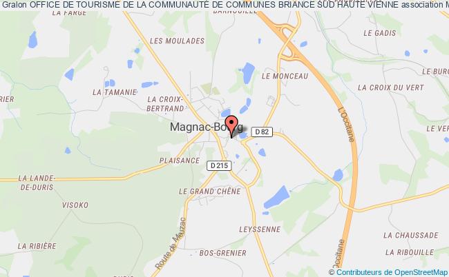 plan association Office De Tourisme De La CommunautÉ De Communes Briance Sud Haute Vienne Magnac-Bourg