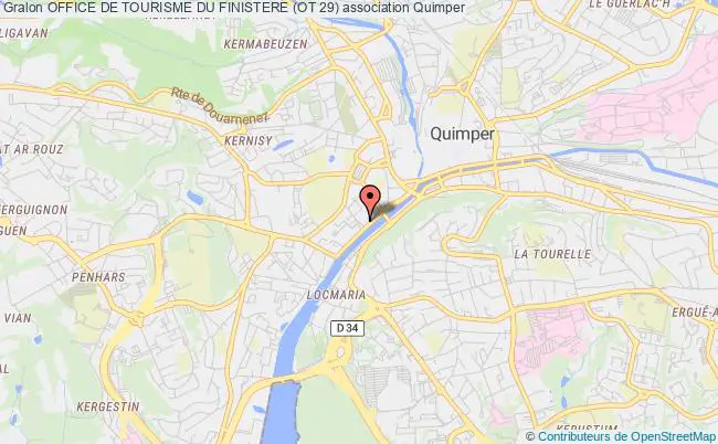 plan association Office De Tourisme Du Finistere (ot 29) Quimper