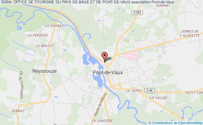 plan association Office De Tourisme Du Pays De BÂgÉ Et De Pont-de-vaux Pont-de-Vaux