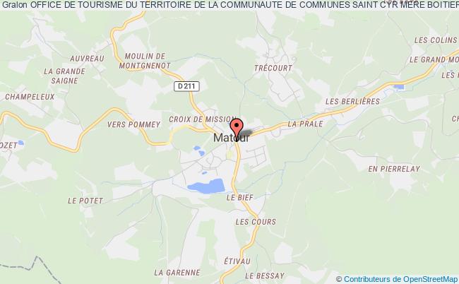 plan association Office De Tourisme Du Territoire De La Communaute De Communes Saint Cyr Mere Boitier, Entre Charolais Et Maconnais Matour