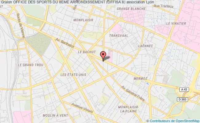 plan association Office Des Sports Du 8eme Arrondissement (offisa 8) Lyon 8e Arrondissement