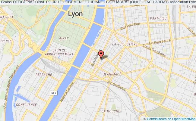 plan association Office National Pour Le Logement Etudiant - Fac Habitat (onle - Fac Habitat) Lyon 7e Arrondissement