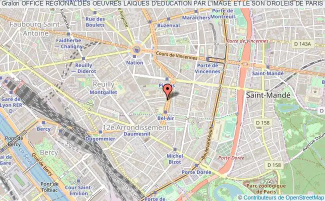 plan association Office Regional Des Oeuvres Laiques D'education Par L'image Et Le Son Oroleis De Paris Paris