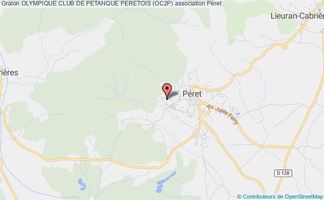 plan association Olympique Club De Petanque Peretois (oc2p) Péret