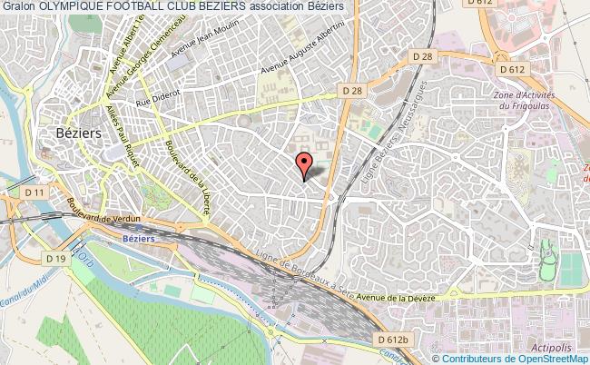 plan association Olympique Football Club Beziers Béziers