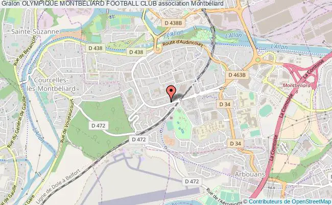 plan association Olympique Montbeliard Football Club Montbéliard