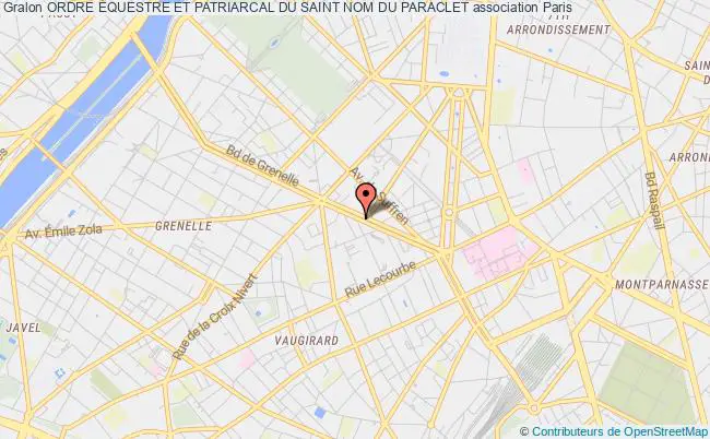 plan association Ordre Équestre Et Patriarcal Du Saint Nom Du Paraclet Paris