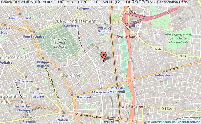 plan association Organisation Agir Pour La Culture Et Le Savoir (la Federation Oacs) Paris