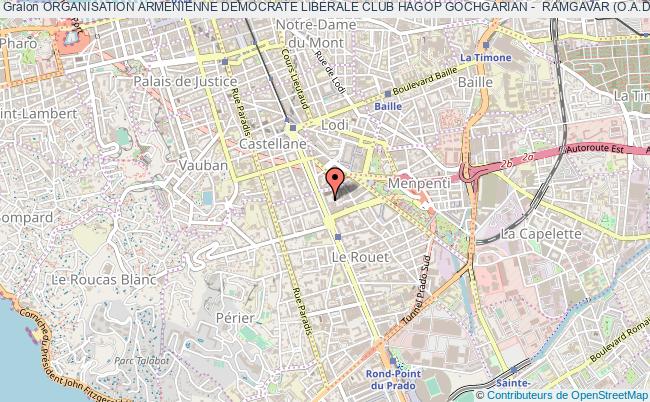 plan association Organisation Armenienne Democrate Liberale Club Hagop Gochgarian -  Ramgavar (o.a.d.l. - Marseille) Marseille
