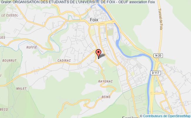 plan association Organisation Des Etudiants De L'universite De Foix - Oeuf Foix