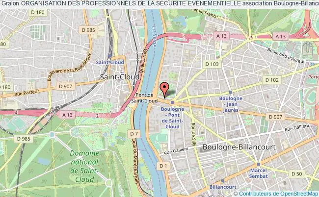 plan association Organisation Des Professionnels De La SÉcuritÉ EvÉnementielle Boulogne-Billancourt