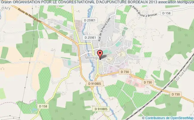 plan association Organisation Pour Le Congres National D'acupuncture Bordeaux 2013 Montguyon