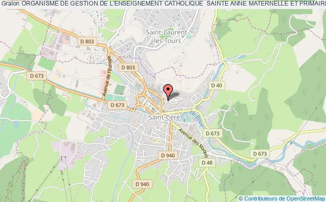 plan association Organisme De Gestion De L'enseignement Catholique  Sainte Anne Maternelle Et Primaire (ogec) Saint-Céré