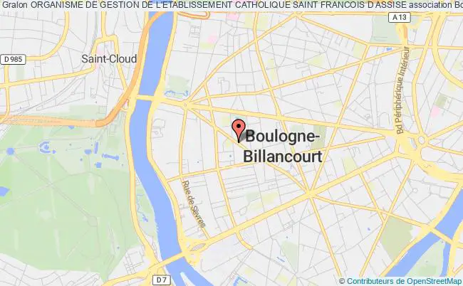plan association Organisme De Gestion De L'etablissement Catholique Saint Francois D Assise Boulogne-Billancourt