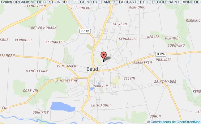 plan association Organisme De Gestion Du College Notre Dame De La Clarte Et De L'ecole Sainte Anne De Baud Baud