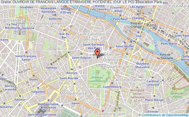 plan association Ouvroir De Francais Langue Etrangere Potentiel (ouf Le Po) Paris