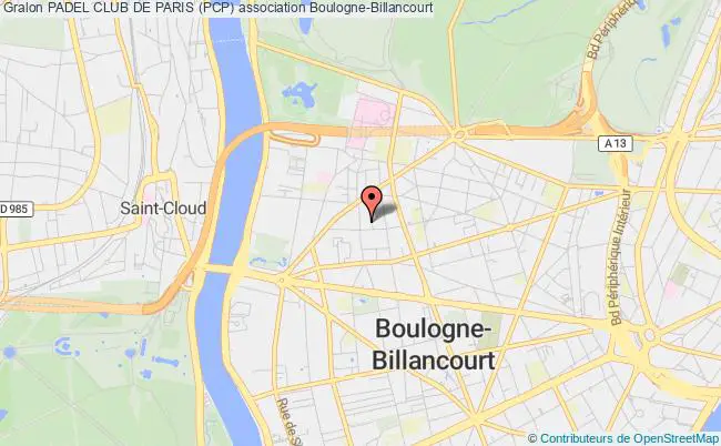 plan association Padel Club De Paris (pcp) Boulogne-Billancourt