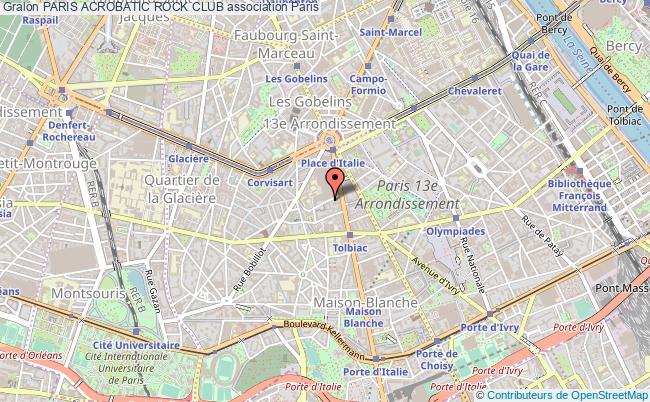 plan association Paris Acrobatic Rock Club Paris 13e