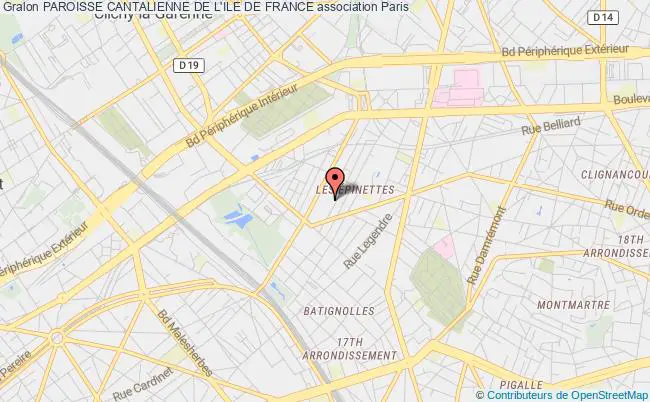 plan association Paroisse Cantalienne De L'ile De France Paris