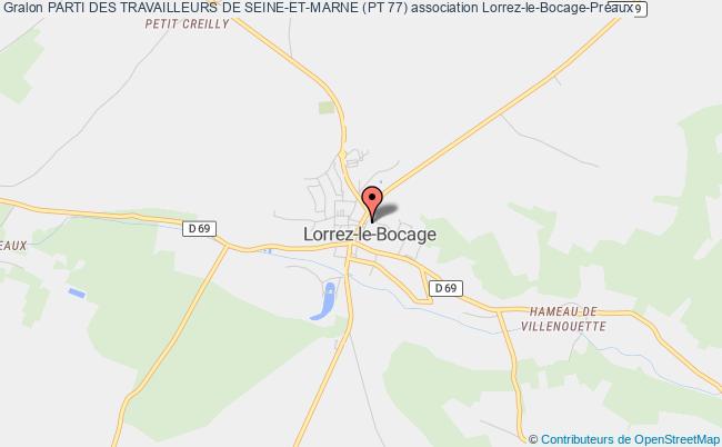 plan association Parti Des Travailleurs De Seine-et-marne (pt 77) Lorrez-le-Bocage-Préaux