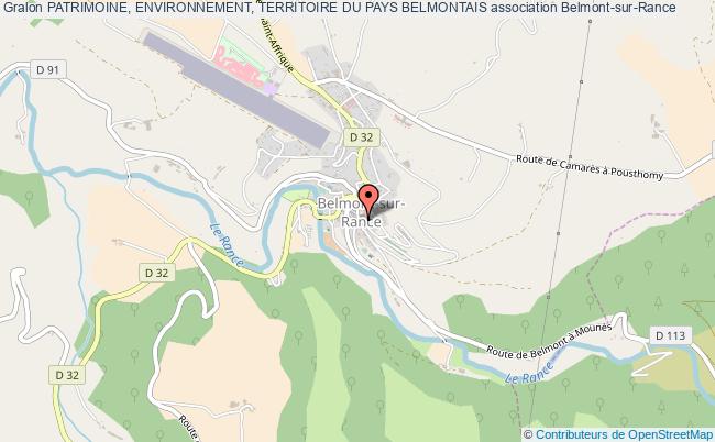 plan association Patrimoine, Environnement, Territoire Du Pays Belmontais Belmont-sur-Rance