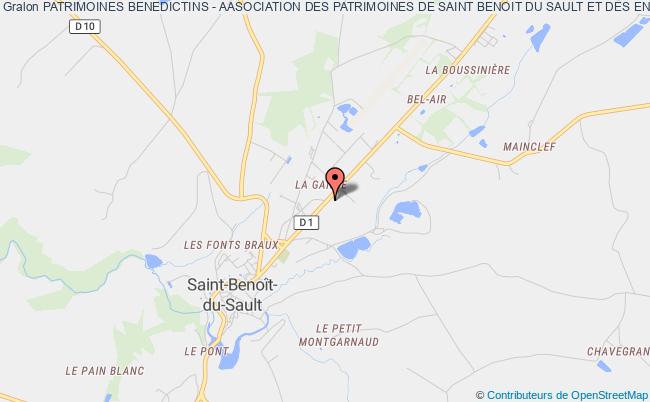 plan association Patrimoines Benedictins - Aasociation Des Patrimoines De Saint Benoit Du Sault Et Des Environs Saint-Benoît-du-Sault