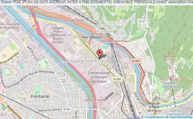 plan association Pdie (plan De Deplacement Inter Etablissements) Grenoble Presqu'ile/giant Grenoble