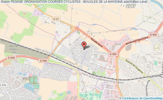 plan association Pegase Organisation Courses Cyclistes - Boucles De La Mayenne Laval