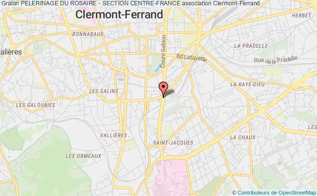 plan association Pelerinage Du Rosaire - Section Centre-france Clermont-Ferrand