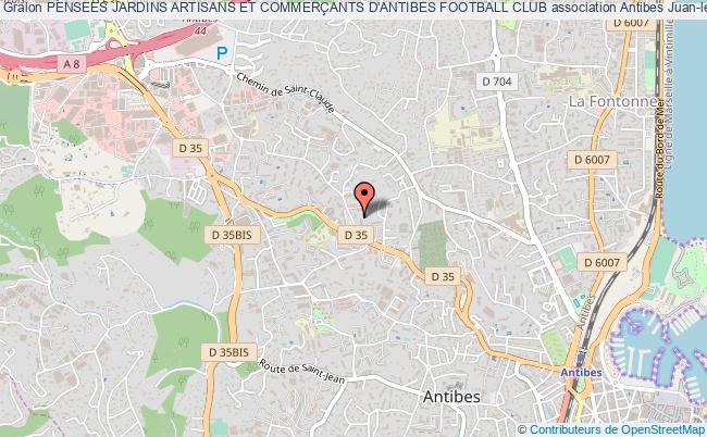 plan association Pensees Jardins Artisans Et CommerÇants D'antibes Football Club Antibes