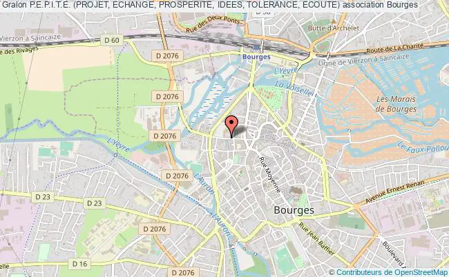 plan association P.e.p.i.t.e. (projet, Echange, Prosperite, Idees, Tolerance, Ecoute) Bourges