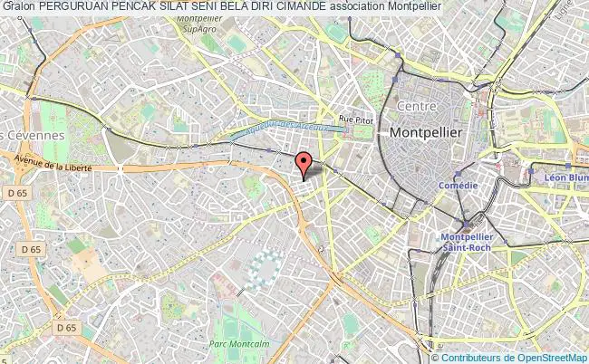 plan association Perguruan Pencak Silat Seni Bela Diri Cimande Montpellier