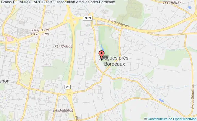 plan association Petanque Artiguaise Artigues-près-Bordeaux