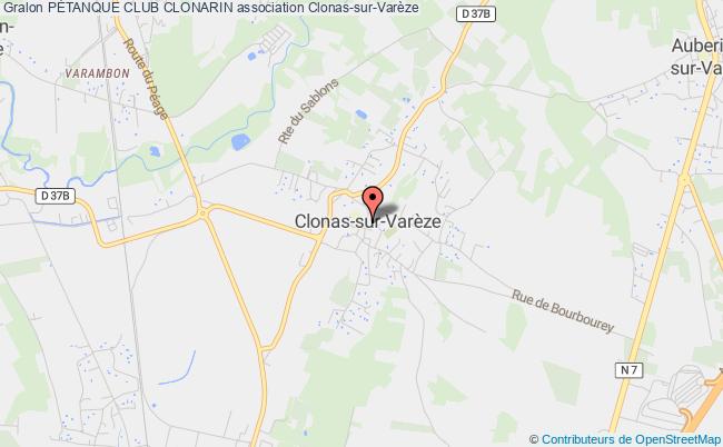 plan association PÉtanque Club Clonarin Clonas-sur-Varèze